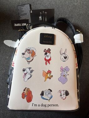 Disney Loungefly "I'm a dog person" White Dog Character Mini Backpack